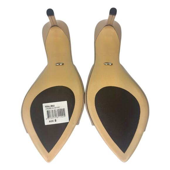 Tony Bianco Women's NWOB Malibu Creme Hi Shine Sandals Size 8 Cream Tan Heels - Picture 7 of 11